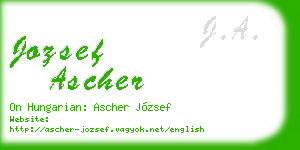 jozsef ascher business card